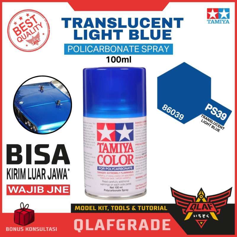 TAMIYA Polycarbonate PS-39 Bleu Clair translucide TAM86039 Apprêts et peintures, Bleu, 3.38 FL Oz (Pack of 1