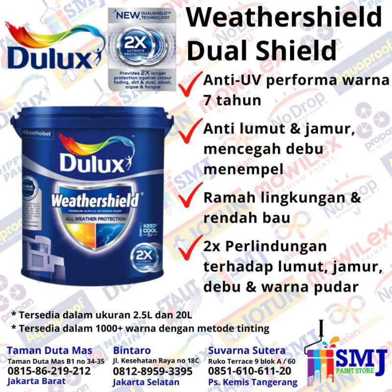 Jual Cat Tembok Exterior Dulux Weathershield Dual Shield Tinting 20 Ltr ...