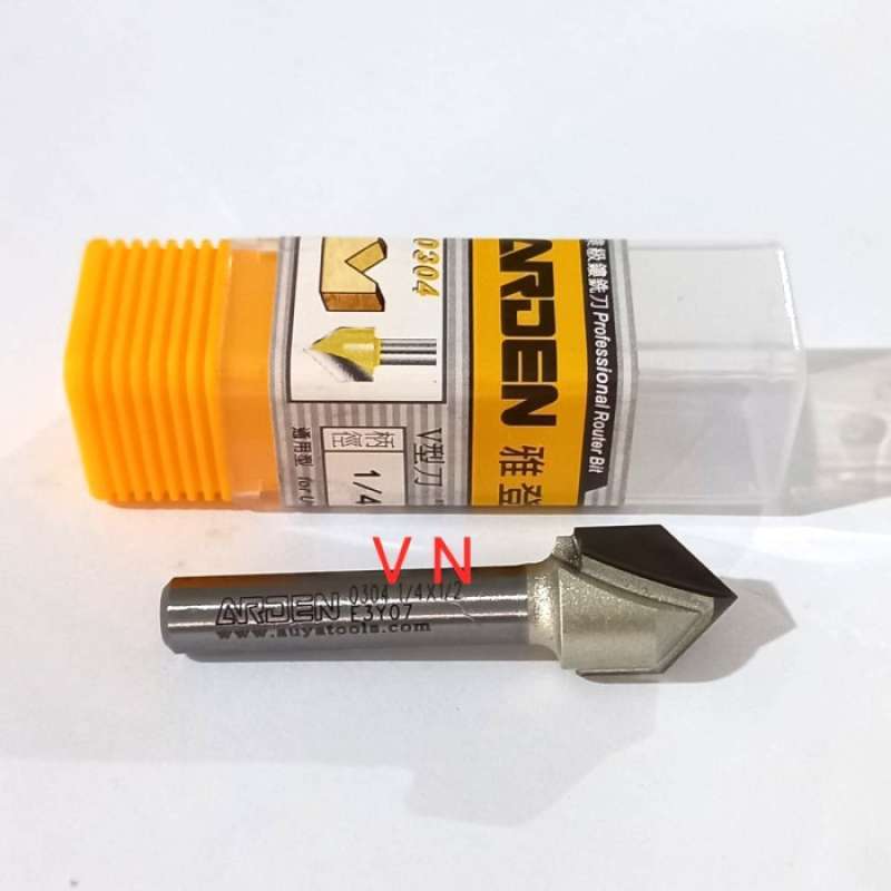 Promo Mata Profil/Router V Groove 12 mm 1/4 × 1/2 Lancip 90° Merk ARDEN ...