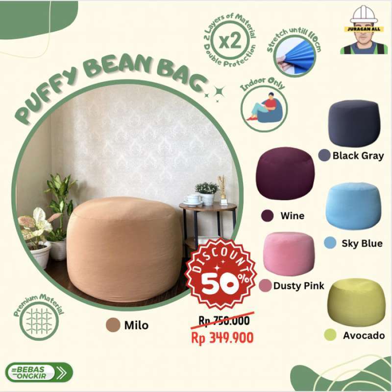 Promo Promo Bean Bag / Puffy Bean Bag / Bean Bag Plus Isi / Squishy