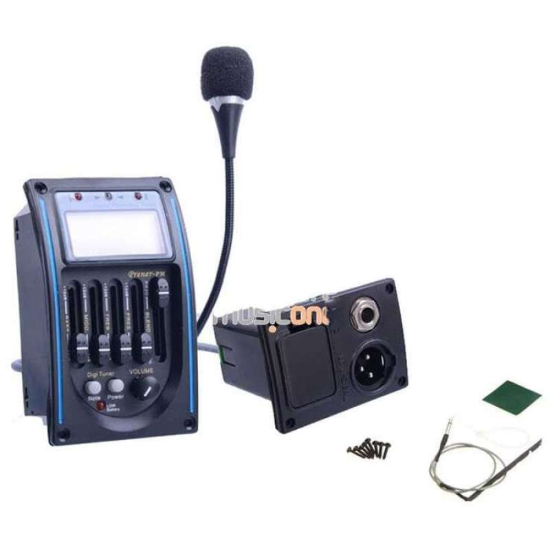Promo PREAMP AMPLIFIER GITAR EQ TUNER DENGAN MICROPHONE - LC-5 - HITAM