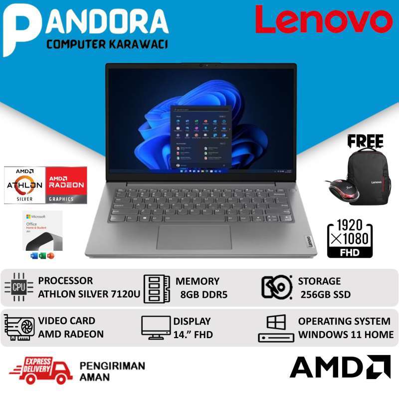 Jual Lenovo V14 G4 Athlon Silver 7120u 8gb 256gb Ssd 14 Fhd