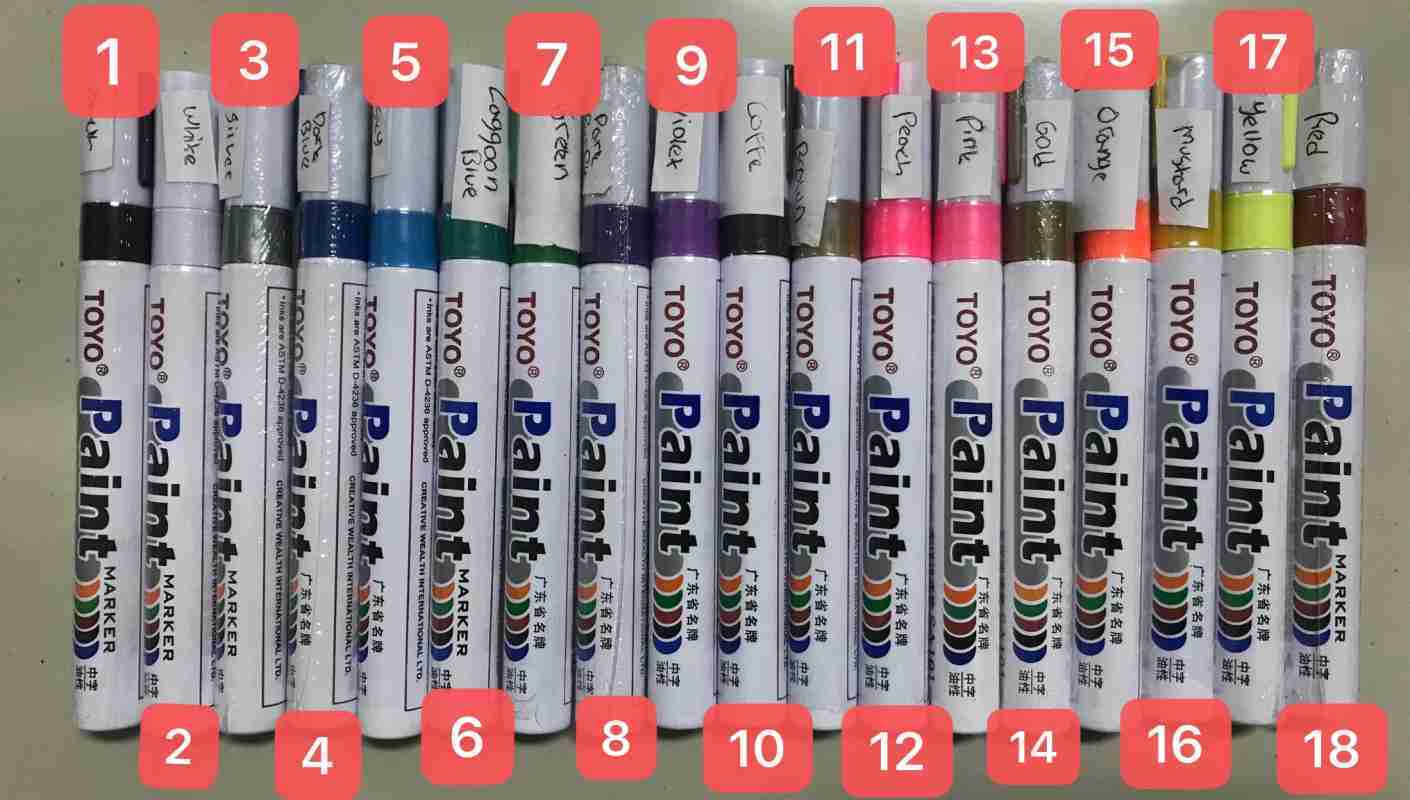 Spidol Warna Spidol Ban TOYO Paint Marker Toyo Original Spidol Nat Keramik  Ori Mobil Motor Car Motorcycle Tyre Tire Tires Tyres