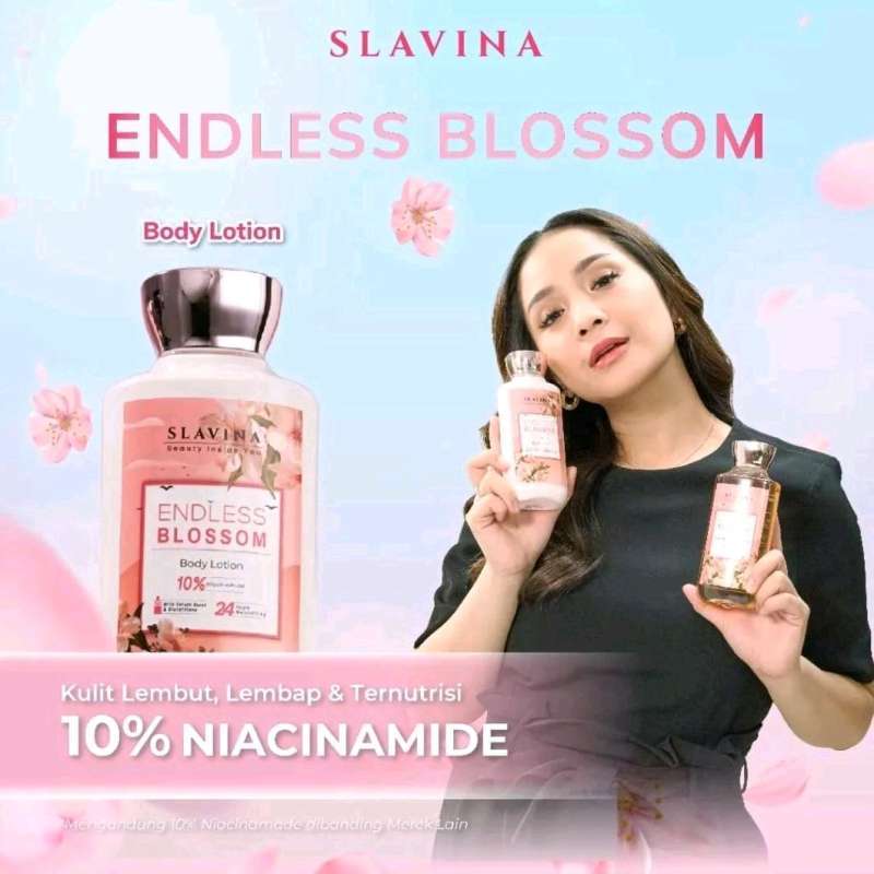 Jual Slavina Body Lotion Endless Blossom By Nagita Slavina 350ml Memutihkan  Kulit Dengan Niacinamide 10% Serum Burst & Glutathione With Moisturizing Di  Seller Gerabahshop - Cipadu Jaya, Kota Tangerang