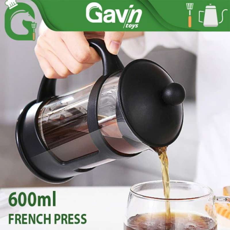 Promo French Press 600ml Coffee Maker Plunger Saringan Kopi Teh 600 Ml
