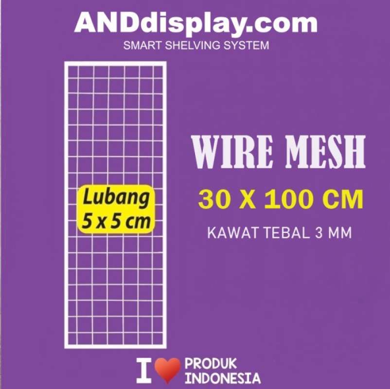 Promo Wire Grid Mesh 30 X 100 Cm Kawat Jaring Kotak Ram Dinding promo-wire-grid-mesh-30-x-100-cm-kawat-jaring-kotak-ram-dinding