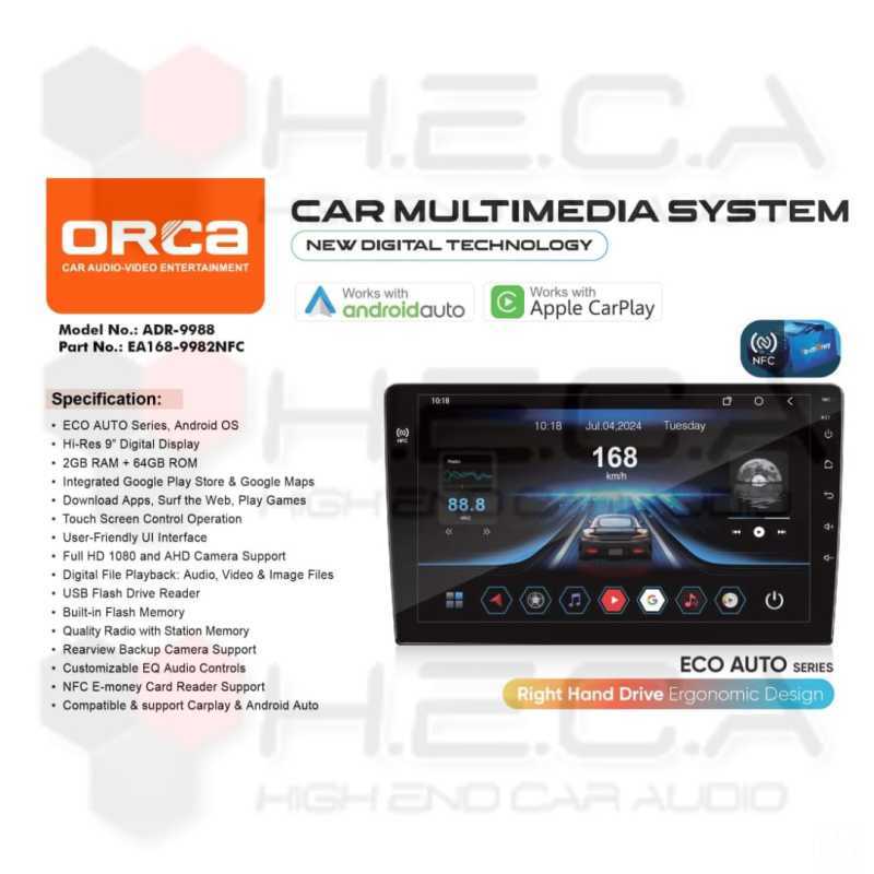 Promo Orca Adr-9988 Eco Auto Series Nfc 2/64 Gb Android 10 Head Unit ...