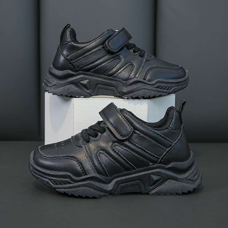 Promo Wfs Sh2336 Sepatu Sekolah Anak Full Hitam Sepatu Anak Sekolah Tk