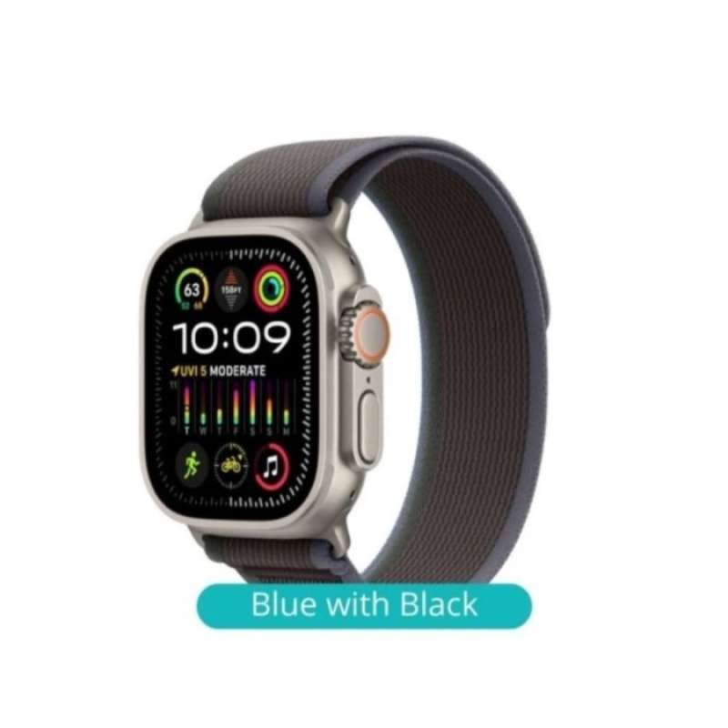 Strap apple watch ultra 49 mm trail loop tali jam iwatch 9 8 7 6 5 4 3 BLACK GREY SIZE 41 40 38MM