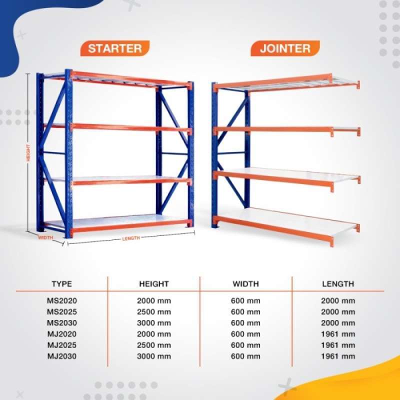 Barat Rack Promo Rak Gudang Kitarack Mj1525 Light Duty 4 Layer 250kg/layer 1000kg ...