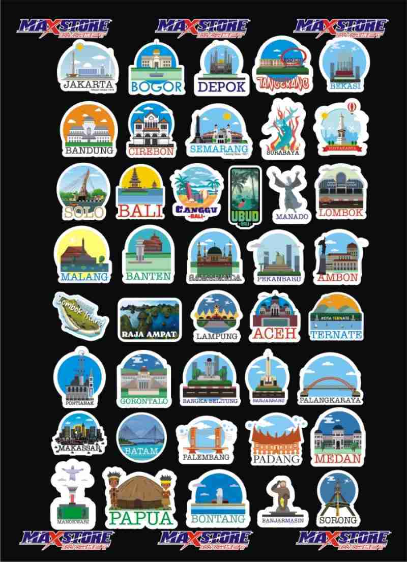 Sticker Kota Promo Sticker Koper Rimowa / Luggage Sticker / Indonesia City Sticker ...