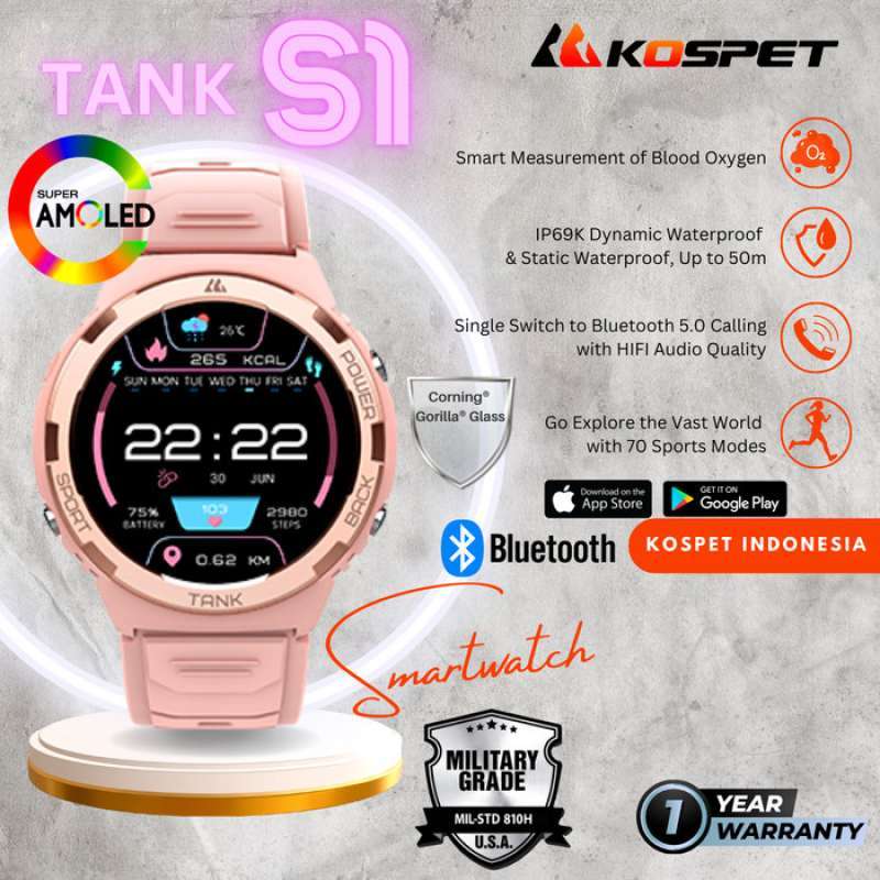 Promo Kospet Tank S1 Amoled Smartwatch Aod Bluetooth 5.1 Waterproof 5atm Diskon 33 Di Seller Mba Ayu Tugu Selatan Kota Jakarta Utara Blibli