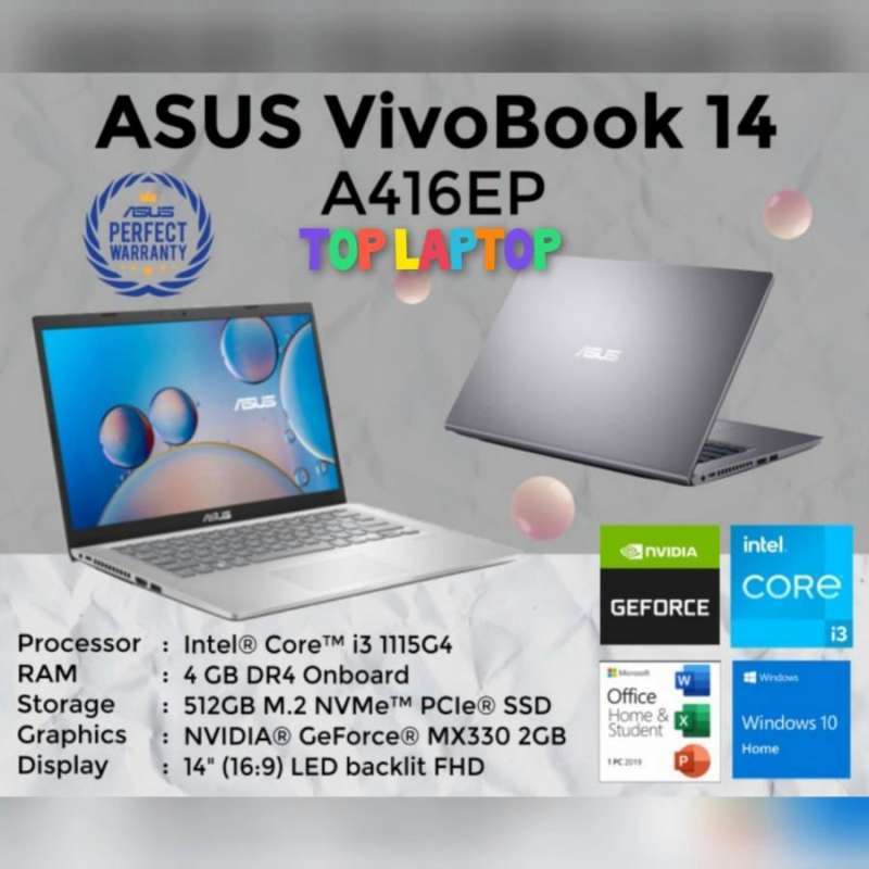 Asus a416ep core i3 gen 11 VGA Nvidia 2gb win10