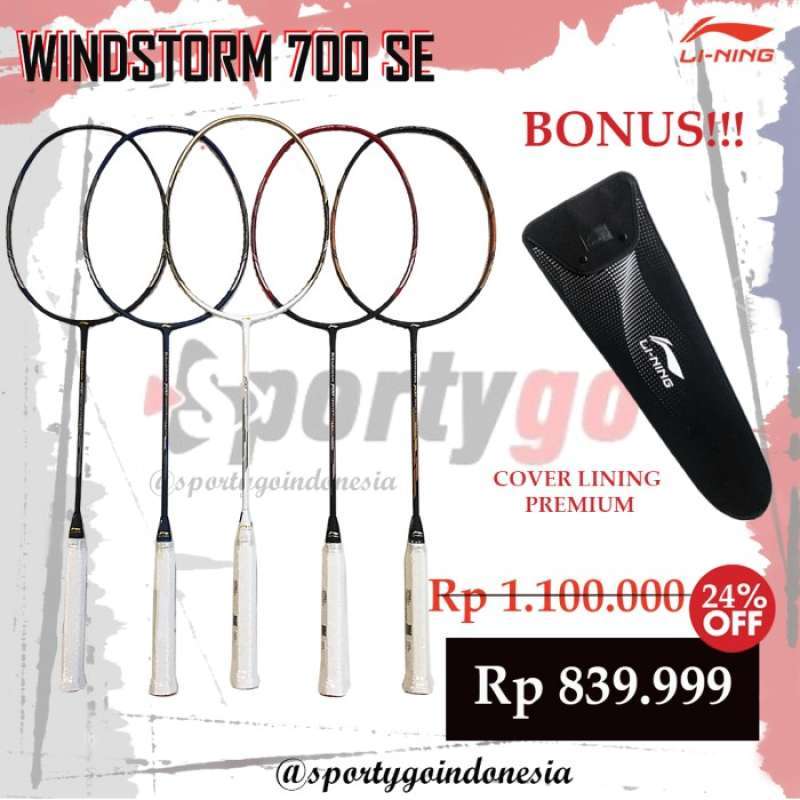 Promo Promo Raket Badminton Lining Windstorm 700 Se Original / Li
