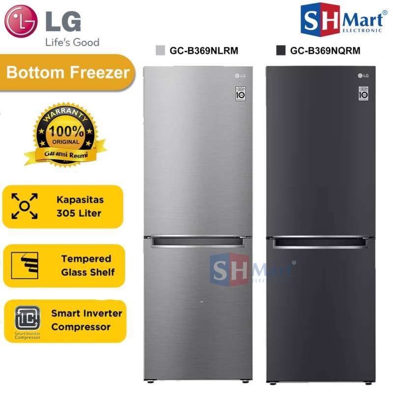Jual Kulkas Lg 2 Pintu Bottom Freezer Gcb369nqrm / Gcb369nlrm