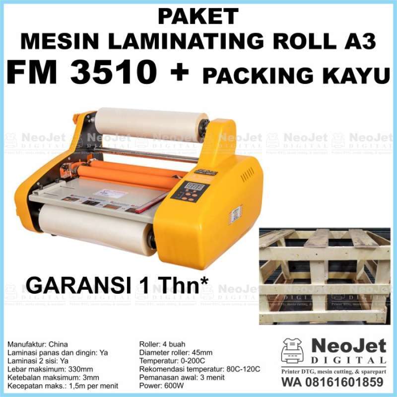 Jual Mesin Laminating Roll A3 Fm 3510 Laminasi Fm3510 Kertas Doff