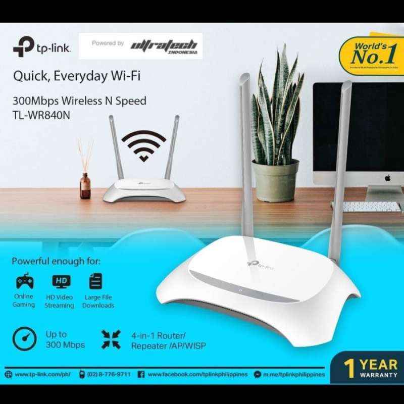 Promo Tl-wr840n Wireless N Router 300mbps Garansi Resmi Diskon 23% Di ...