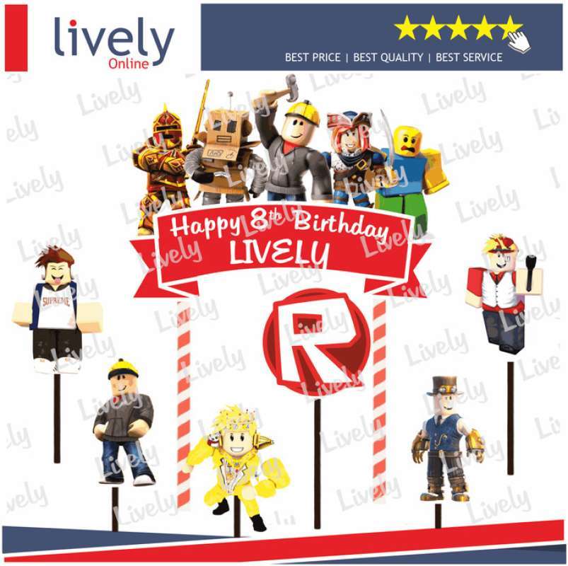 Promo Nama Cake Topper Hiasan Kue Karakter Happy Birthday Roblox 03