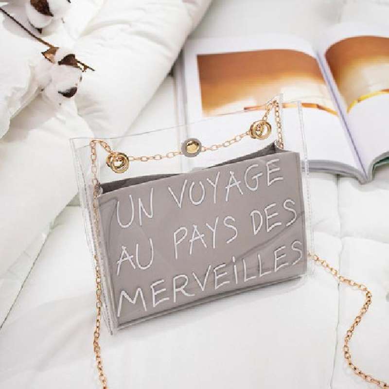 Jual Tas See Through Printed Transparent Jelly Shoulder Bag