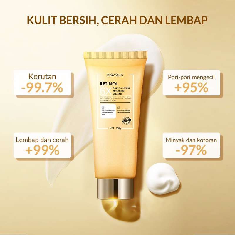 Jual Cicasofficial Bioaqua 6x Gentlea Retinol Amino Facial Wash Anti