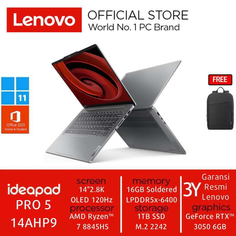Jual Lenovo Ip Pro 39id Notebook [r7 8845hs/16gb/1tb Ssd/rtx3050