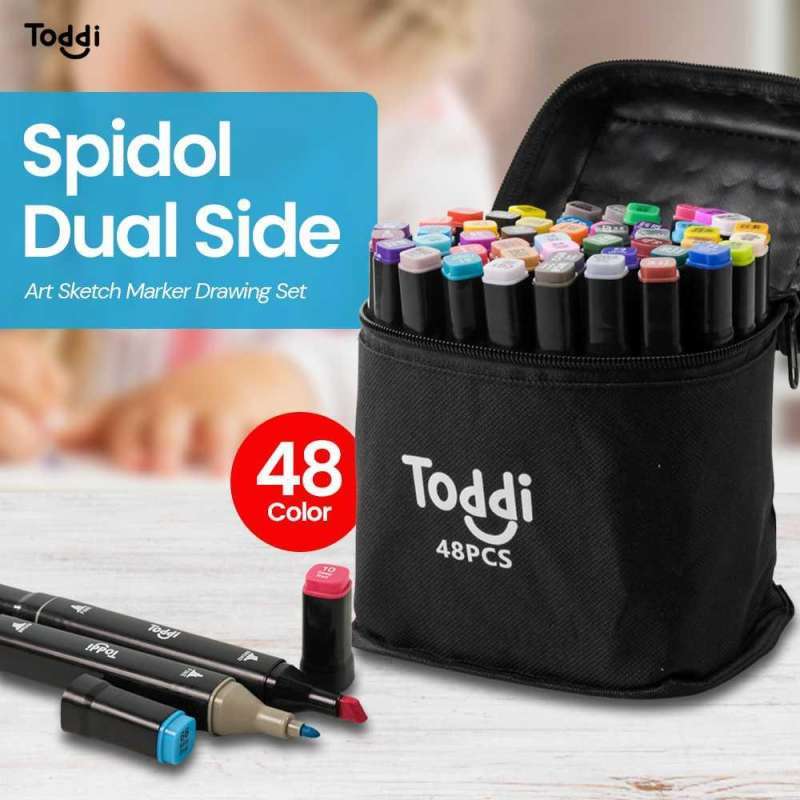 Jual Spidol Dual Side Fine Art Marker Brush Double Tip