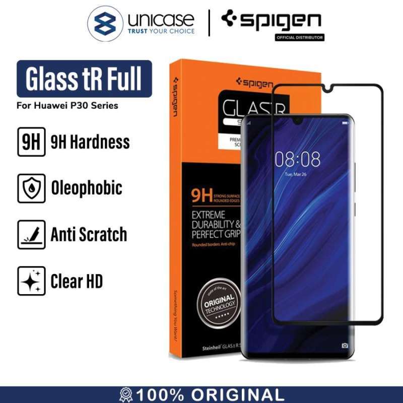 Spigen HUAWEI P30 Pro Tempered Glass Side Glue 1 Pack GlastR Curved - Black L37GL25745
