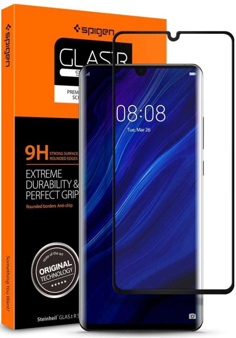 Spigen HUAWEI P30 Pro Tempered Glass Side Glue 1 Pack GlastR Curved - Black L37GL25745