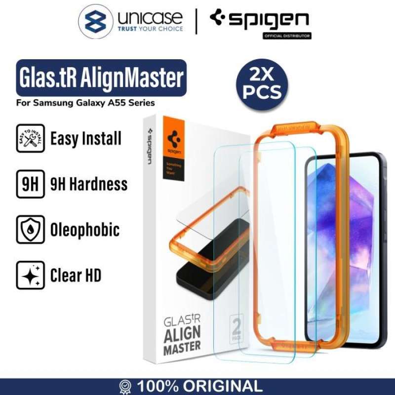Spigen Galaxy A55 5G Tempered Glass Glas.tR AlignMaster (2Pack) - Transparency AGL07775