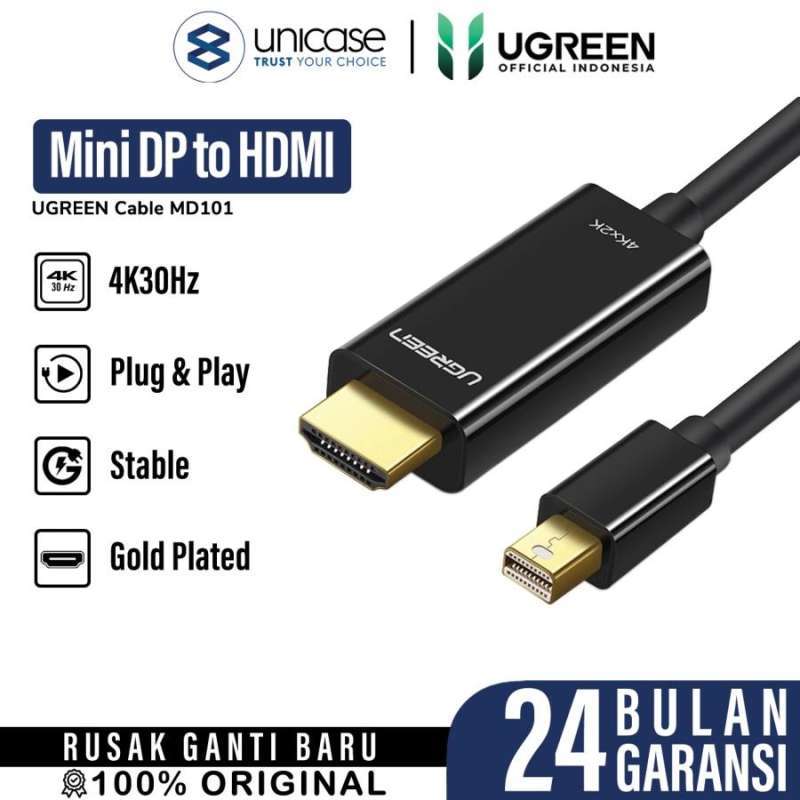 Cable Mini DP Thunderbolt 2 to HDMI UGREEN 4K 30Hz HD Kabel High Speed
