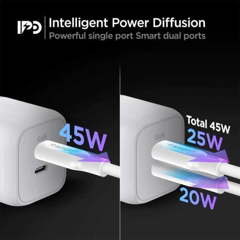 Spigen Wall Charger 45W 2C GaN ArcStation Pro - White ACH03717