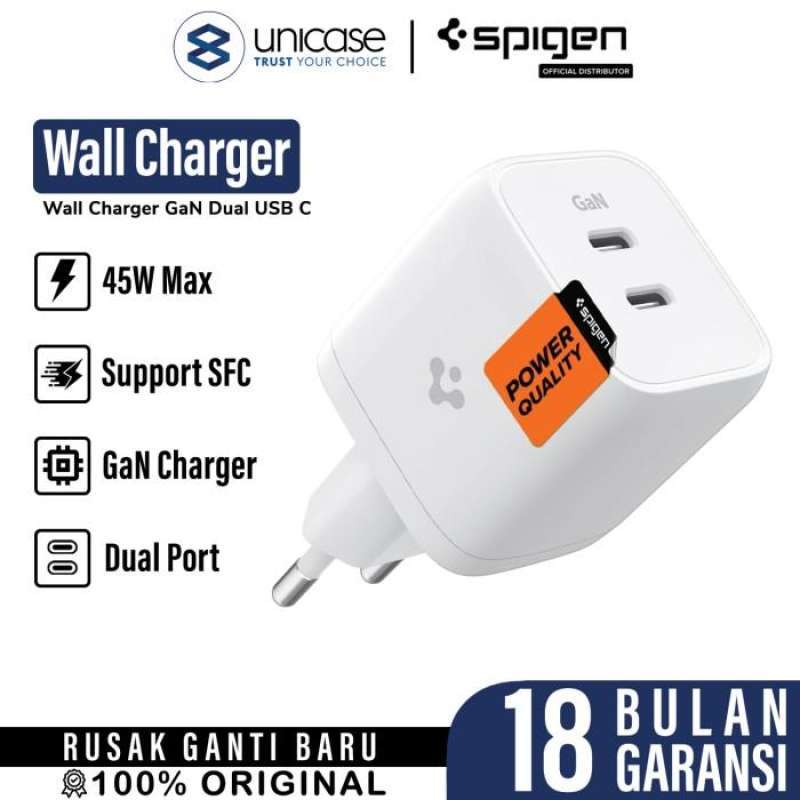 Spigen Wall Charger 45W 2C GaN ArcStation Pro - White ACH03717
