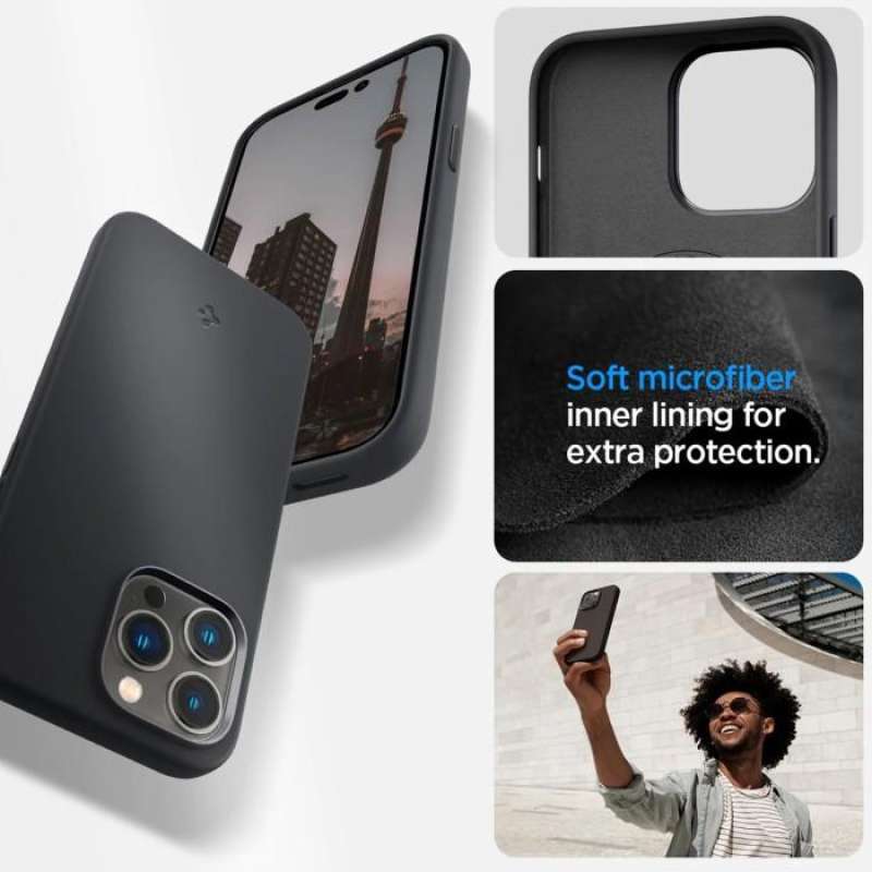 Case iPhone 14 Pro Max Plus Spigen Silicone Fit MagSafe Matte Casing