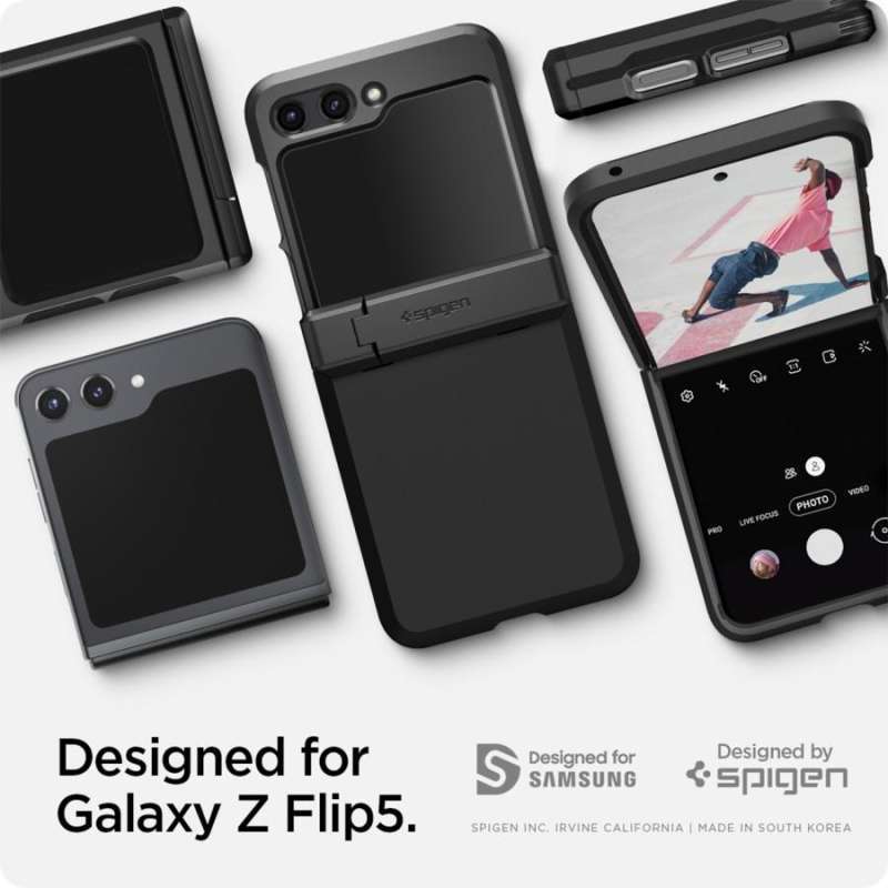 Spigen Galaxy Z Flip 5 Case Stand Tough Armor - Abyss Green ACS06228