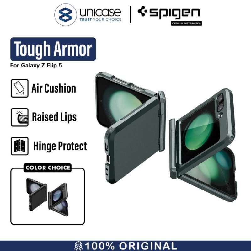 Spigen Galaxy Z Flip 5 Case Stand Tough Armor - Abyss Green ACS06228