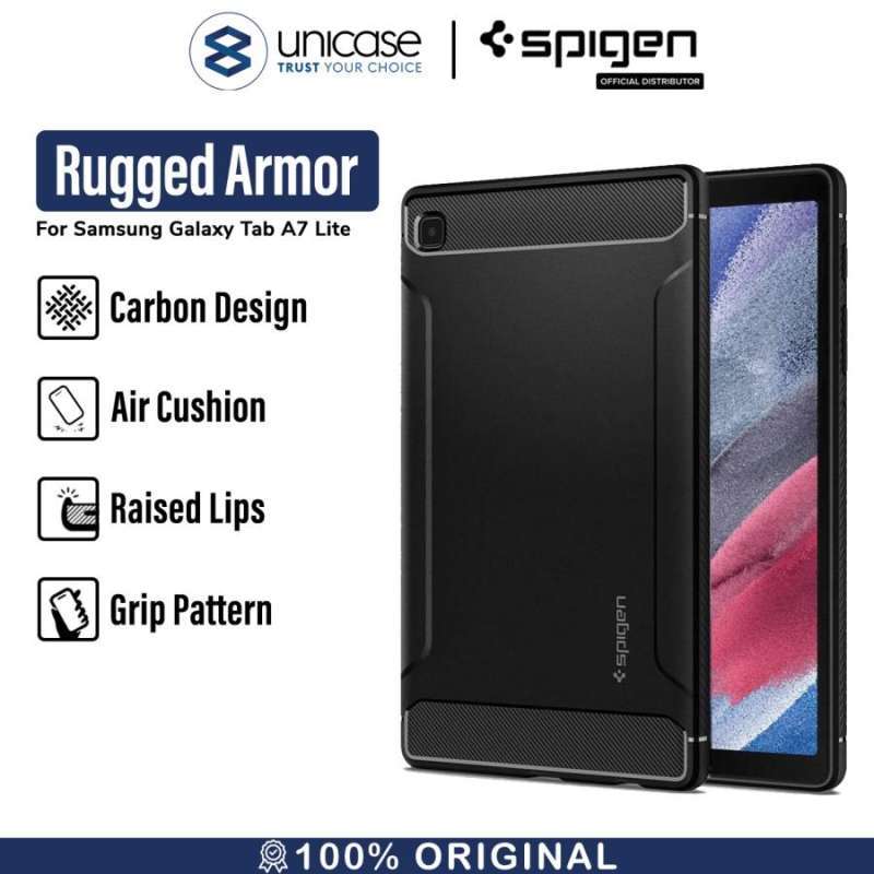 Case Samsung Galaxy Tab A7 Lite Spigen Rugged Armor Carbon TPU Casing