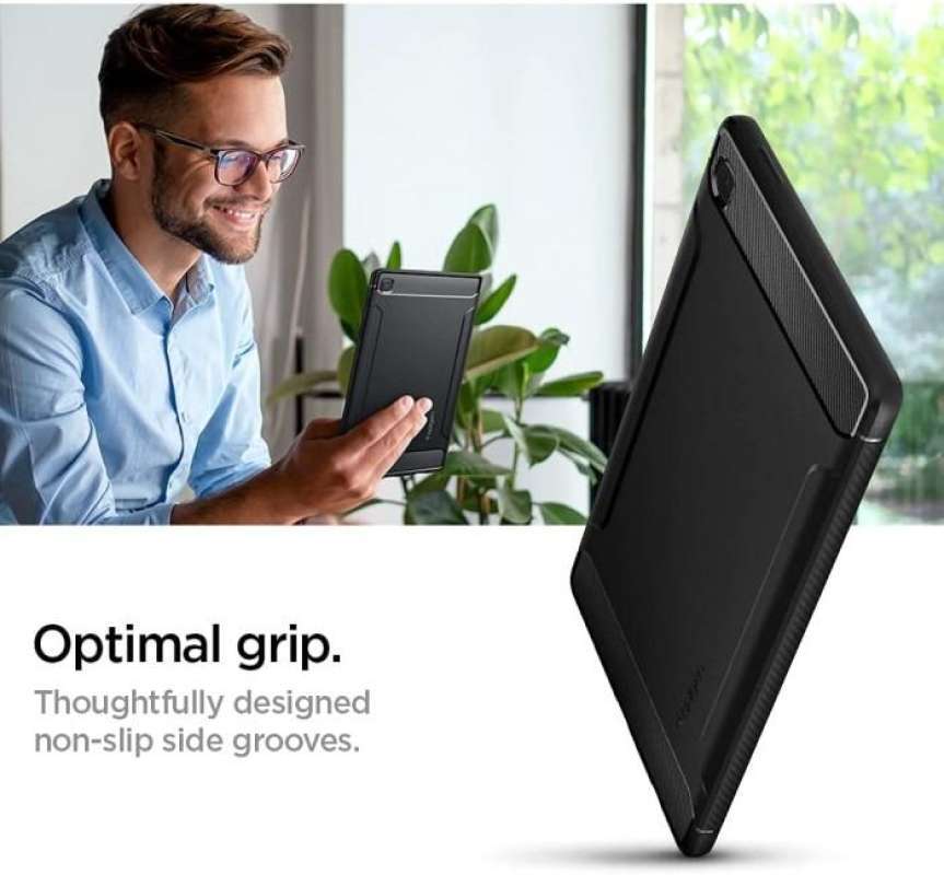 Case Samsung Galaxy Tab A7 Lite Spigen Rugged Armor Carbon TPU Casing