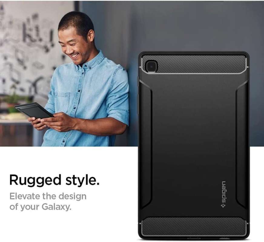 Case Samsung Galaxy Tab A7 Lite Spigen Rugged Armor Carbon TPU Casing