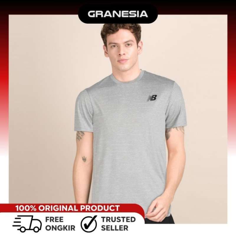 New Balance SS Sport Tech Men s Tee MT01012GY Baju Olahraga Lari Pria Kaos Fitness
