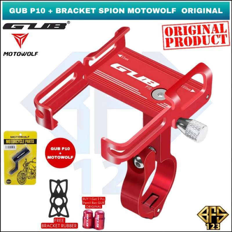 Promo Gub P10 Phone Holder Bracket Spion Motowolf Merah Diskon 50 Di Seller Xionstore Rawa Buaya Kota Jakarta Barat Blibli