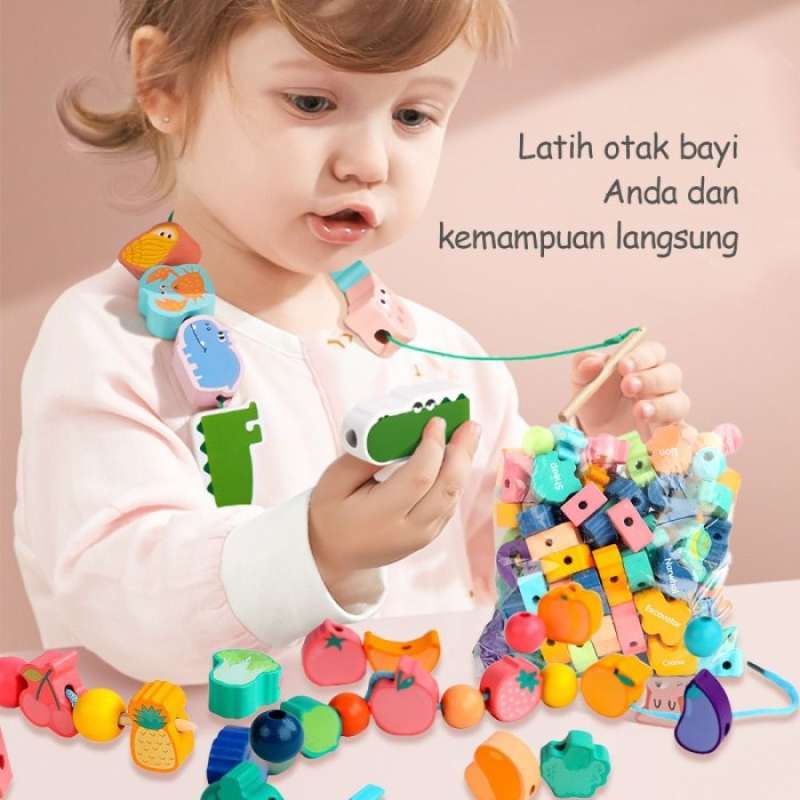 Jual Mainan Kayu Edukasi Anak Meronce 3d Wooden Toy Sensory Play ...