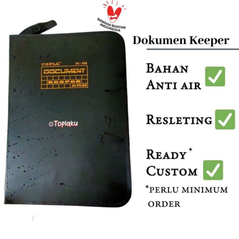Jual Topla Map Dokumen Keeper Isi 40 Resleting Anti Air Document Ijazah ...