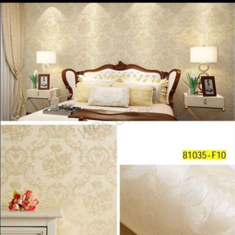 Jual Wallpaper Stickers Dinding Motif Batik Bunga Warna Gold Di Seller Grand Pasaraya