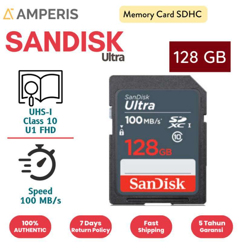SanDisk Ultra 128GB SDXC UHS-I Memory Card - Class 10, Up To 120MB/s Read Speed