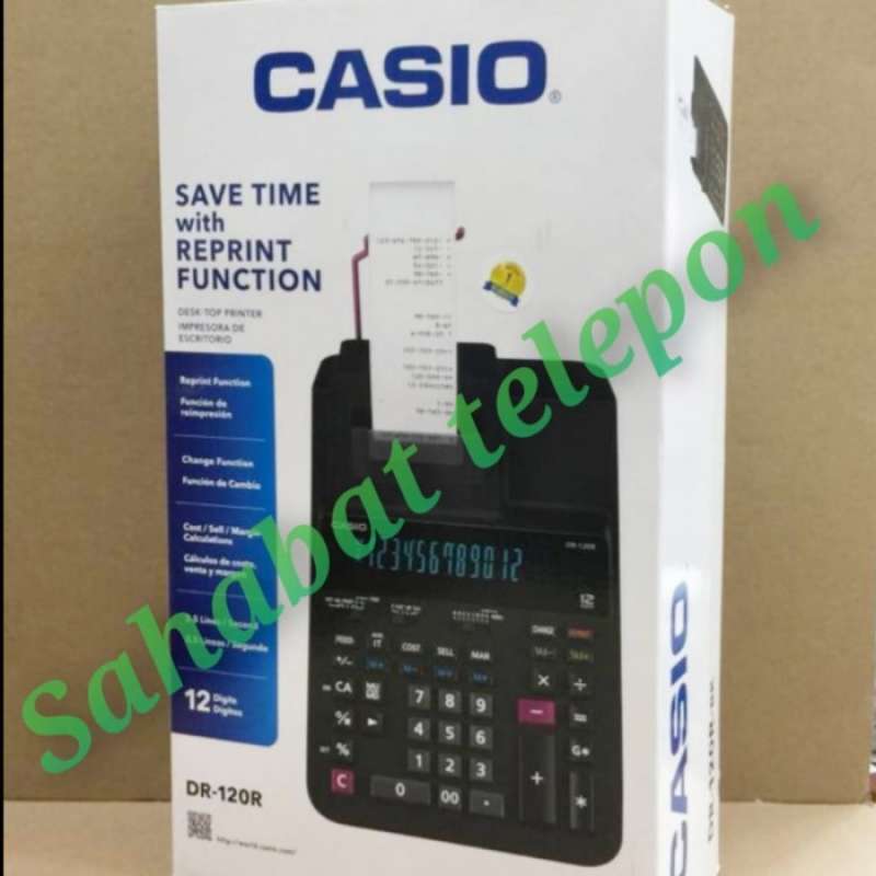 Jual Kalkulator Save Time With Reprint Function Casio Dr120rbk Di