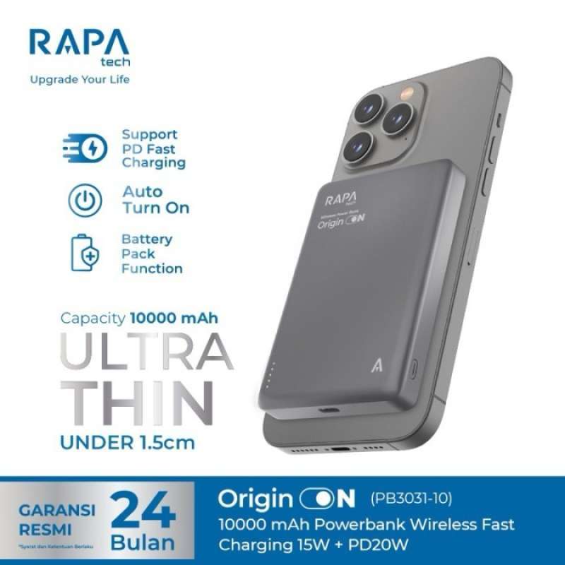 Origin Power Bank Jual Rapatech Pb3031 Power Bank Origin On Wireless Fast Charging 15w ...