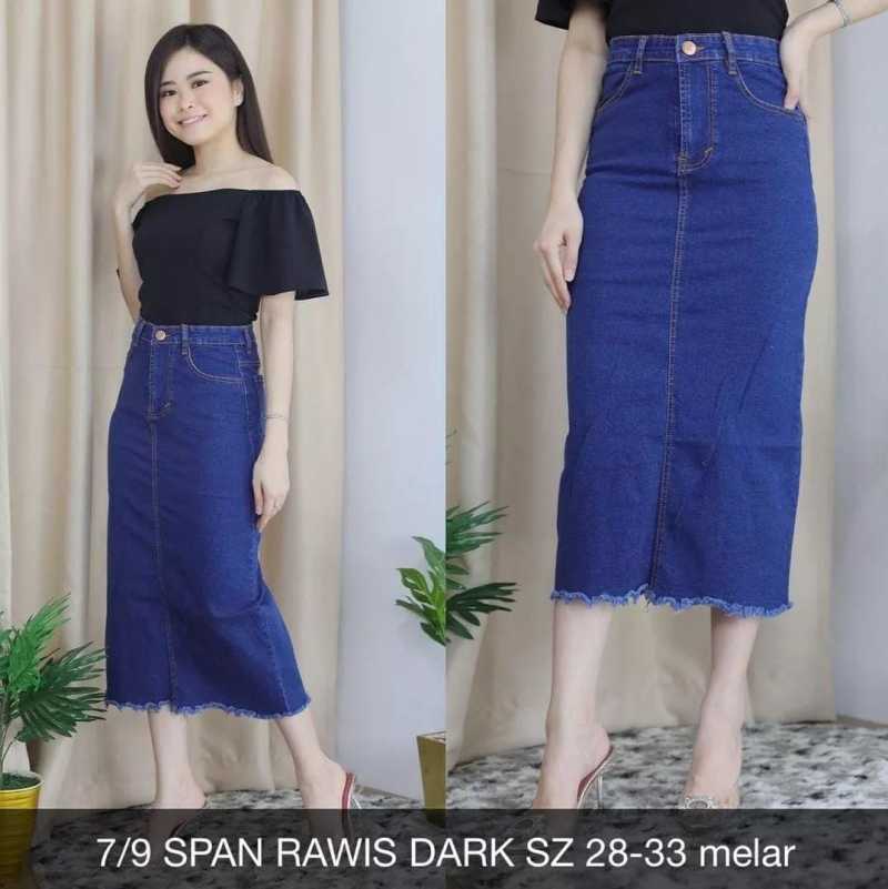 Rok jeans midi online
