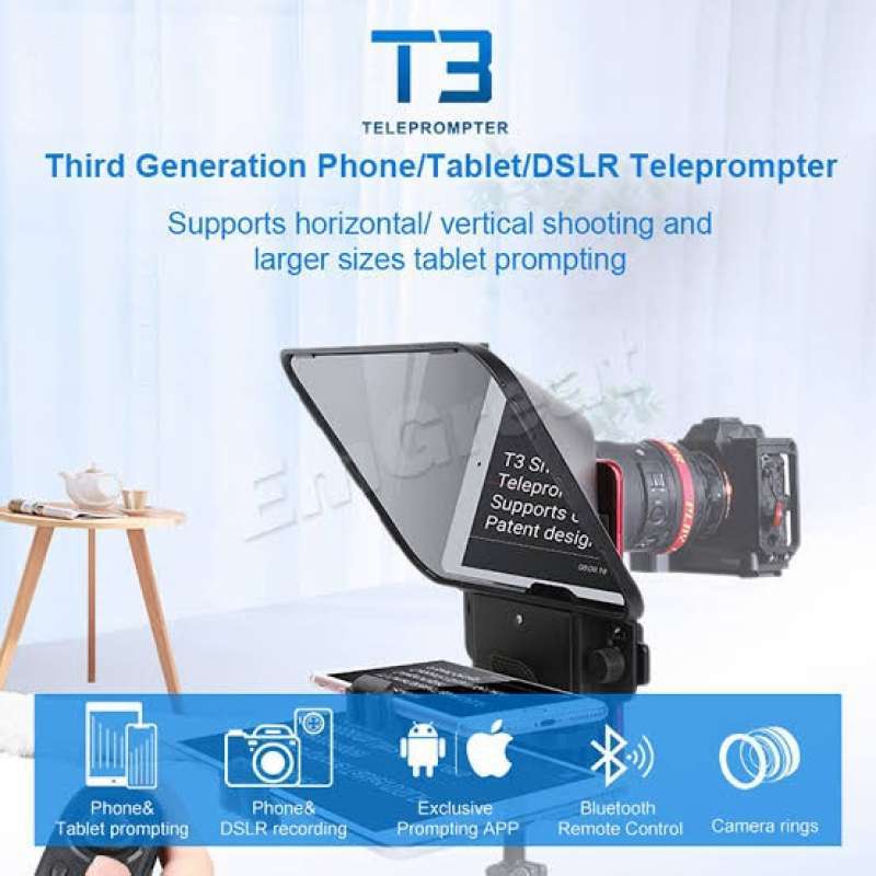 Desview T3 Teleprompter (autocue) para smartphone/tablets Desview T3 Teleprompter (autocue) para smartphone/tablets