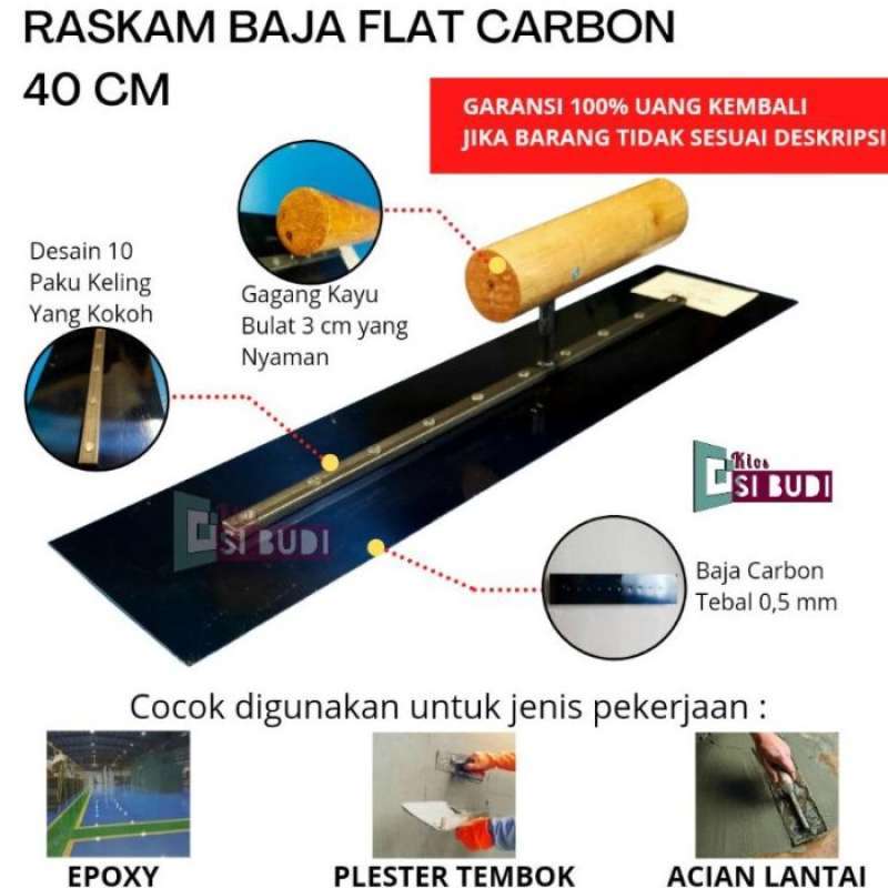 Jual Yn9s4 40 Cm New Raskam Baja Roskam Acian Tebal Trowel Epoxy Alat ...