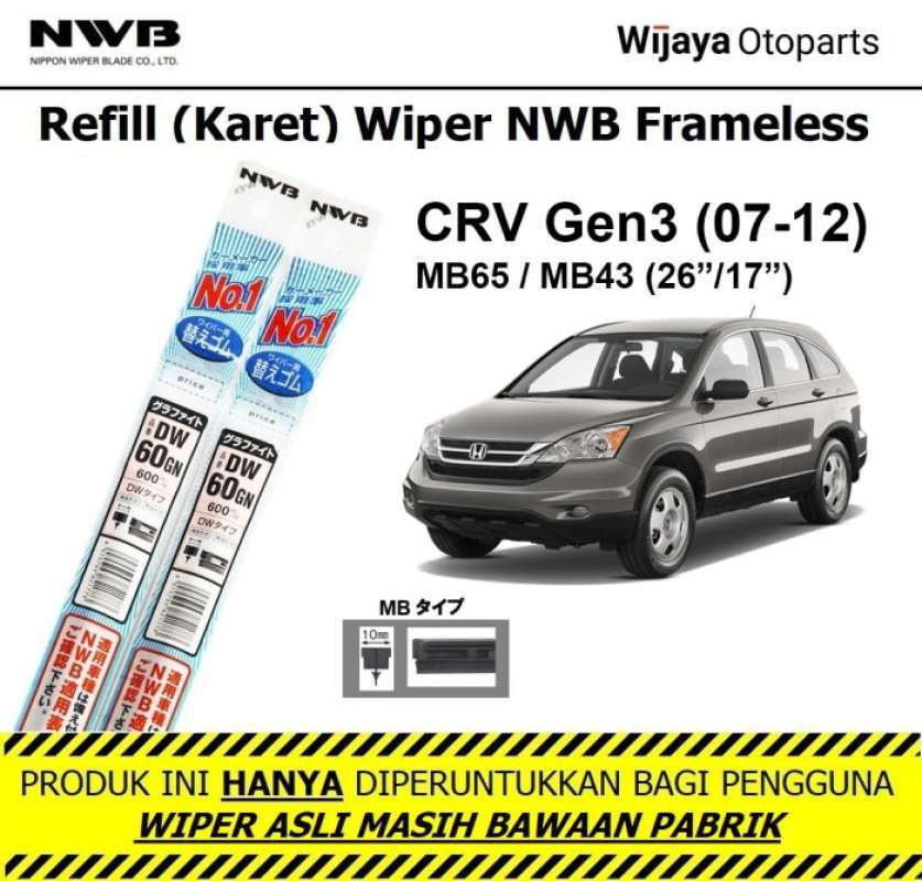 Promo Refill Karet Wiper Gen 3 Nwb Japan Ukuran 26&17 Terbaik Diskon 35